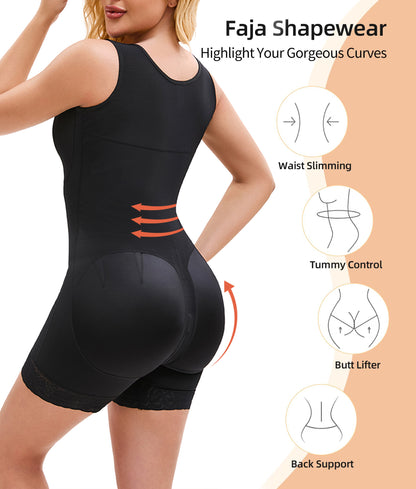 Loom & Soul™ Faja colombiana – Body moldeador de control de abdomen completo con levantamiento de glúteos y cremallera en la entrepierna