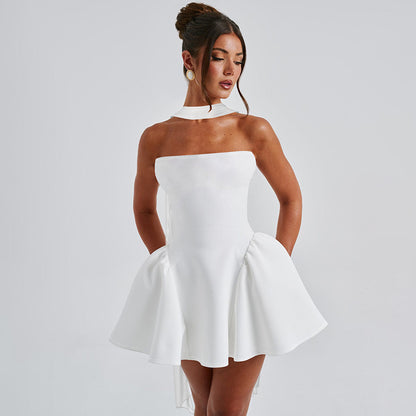 Robe Tubulaire Courte Loom & Soul™ à Glissière au Dos – Robe de Soirée Courte et Sexy Sans Manches pour Femme