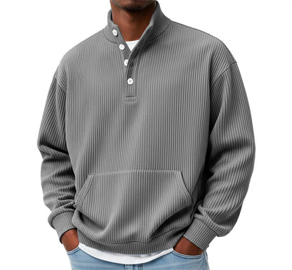 Sudadera de Cuello Alto Lisa para Hombre – Polo Casual de Manga Larga