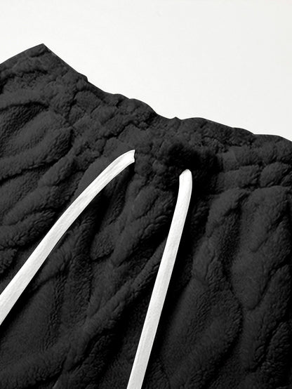 Pantalones de casa de forro polar para hombre – Comodidad cálida de invierno con cordón
