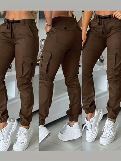 Pantalones cargo de mujer de cintura alta – Pantalones de trabajo elegantes para todas las estaciones
