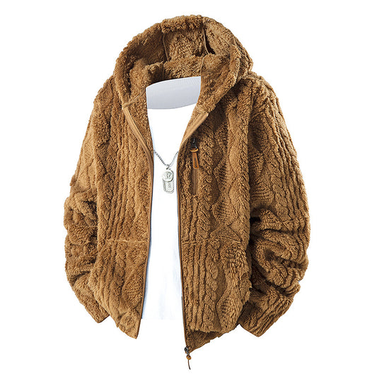 Chaqueta de Vellón con Capucha y Cremallera para Hombre – Ajuste Casual de Pana