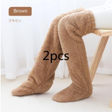 Calcetines largos peludos por encima de la rodilla Loom & Soul™ – Medias unisex cálidas para invierno y para casa