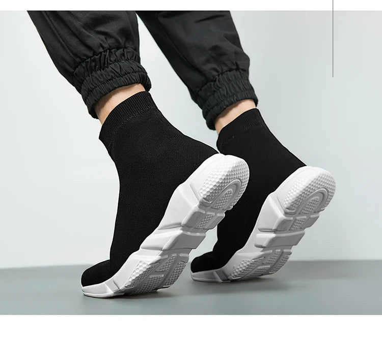 Zapatillas de running tipo calcetín de caña alta – Zapatillas deportivas unisex sin cordones | Zapatillas reflectantes, transpirables y ligeras para hombre y mujer