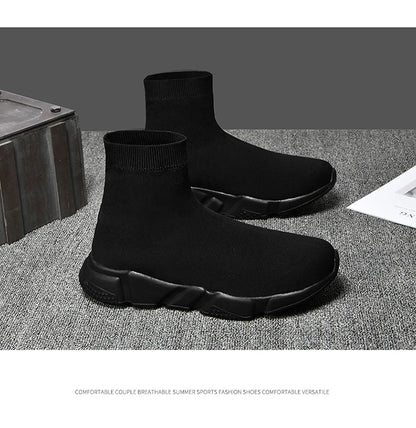 Zapatillas de running tipo calcetín de caña alta – Zapatillas deportivas unisex sin cordones | Zapatillas reflectantes, transpirables y ligeras para hombre y mujer