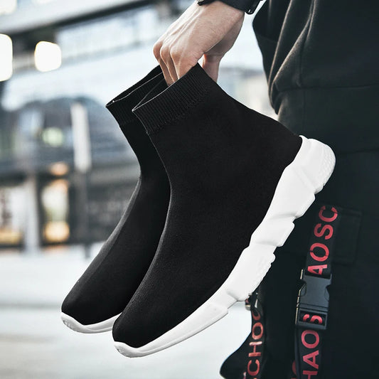 Zapatillas de running tipo calcetín de caña alta – Zapatillas deportivas unisex sin cordones | Zapatillas reflectantes, transpirables y ligeras para hombre y mujer