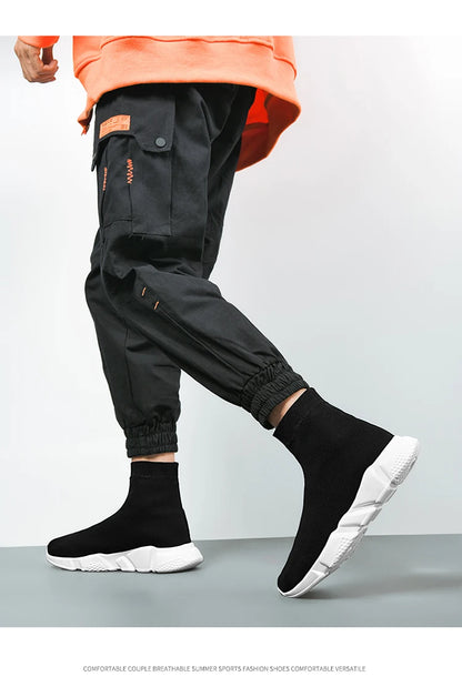 Zapatillas de running tipo calcetín de caña alta – Zapatillas deportivas unisex sin cordones | Zapatillas reflectantes, transpirables y ligeras para hombre y mujer
