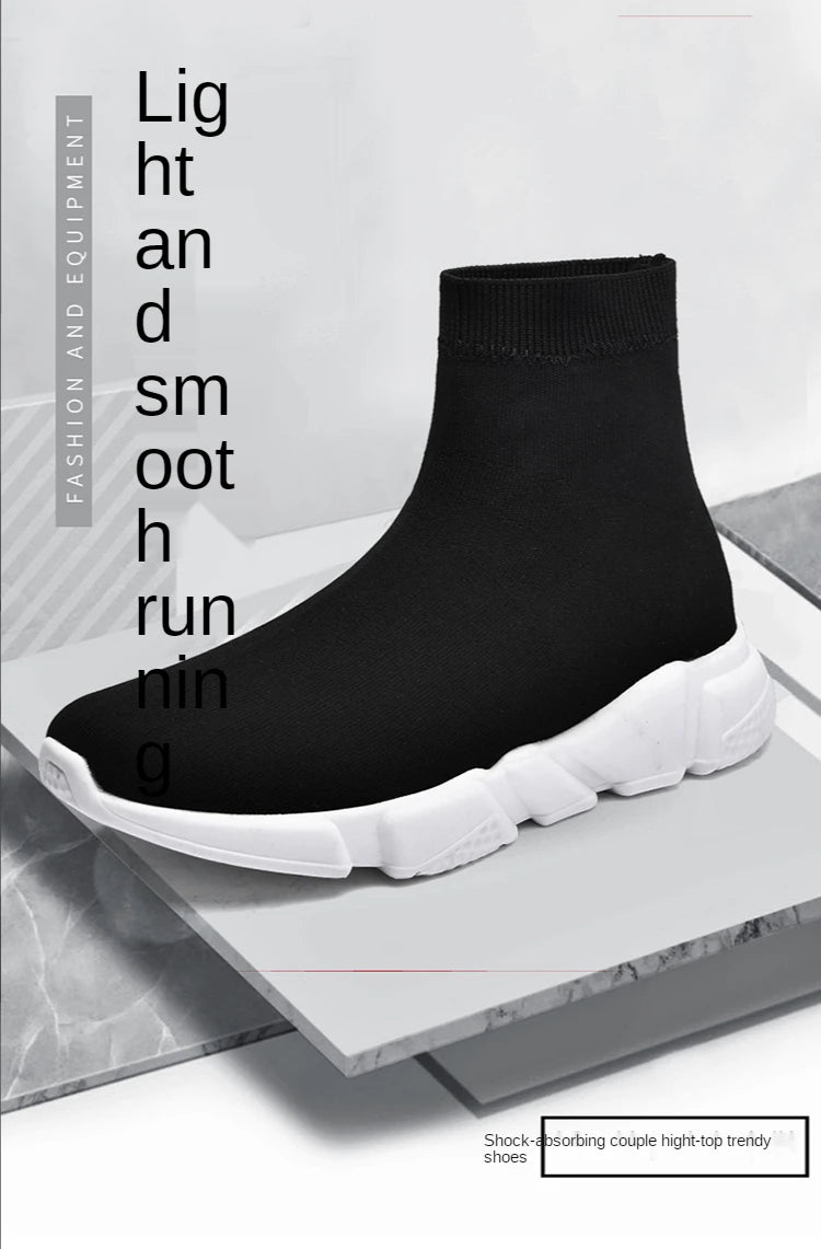 Zapatillas de running tipo calcetín de caña alta – Zapatillas deportivas unisex sin cordones | Zapatillas reflectantes, transpirables y ligeras para hombre y mujer