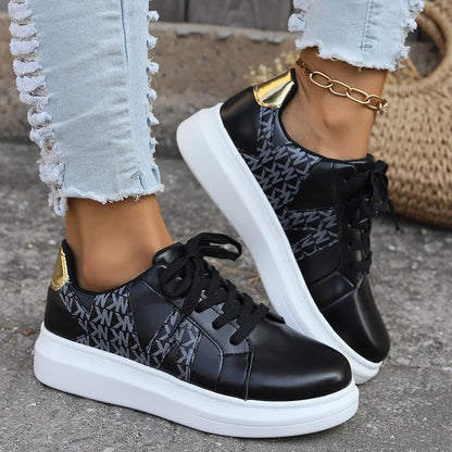 Baskets compensées Loom & Soul pour femme – Chaussures vulcanisées décontractées à bout rond
