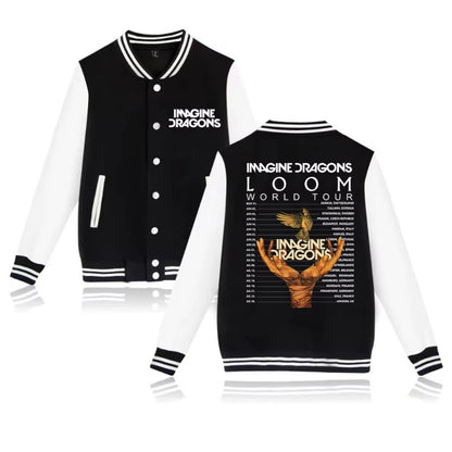 Chaqueta de béisbol unisex Loom & Soul “Imagine Dragons World Tour” – Edición 2025