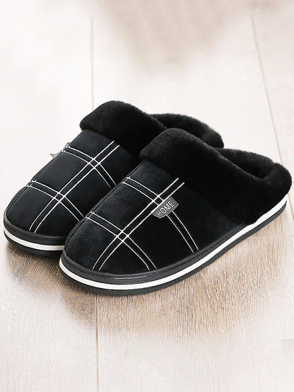 Men’s Cozy Flannel Memory Foam Slippers – Winter Comfort Slip-On