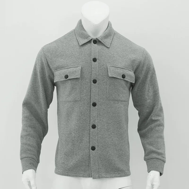 Veste d'hiver en polaire à revers Loom & Soul pour homme – Manteau ajusté à boutonnage simple