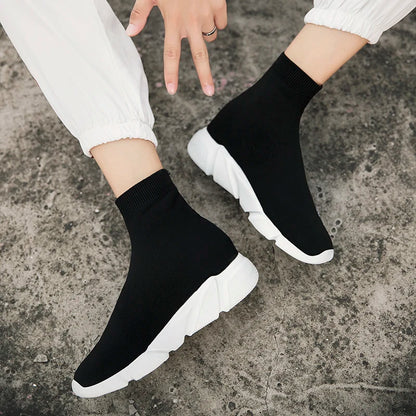 Zapatillas de running tipo calcetín de caña alta – Zapatillas deportivas unisex sin cordones | Zapatillas reflectantes, transpirables y ligeras para hombre y mujer