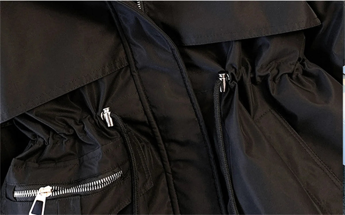 Parka con capucha para mujer Loom & Soul – Chaqueta de invierno coreana acolchada con cordón ajustable