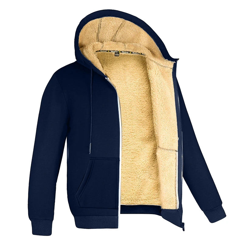 Veste en polaire d'agneau Loom & Soul unisexe – Manteau chaud et épais à capuche