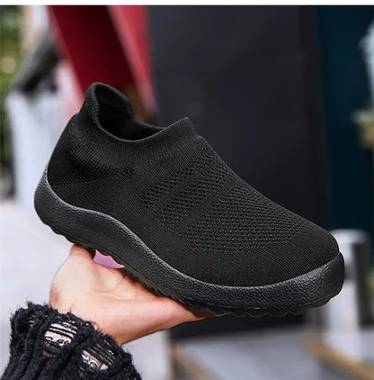 ZJEGA™ 2024 Zapatillas de running transpirables sin cordones para mujer – Calzado deportivo ligero tipo calcetín