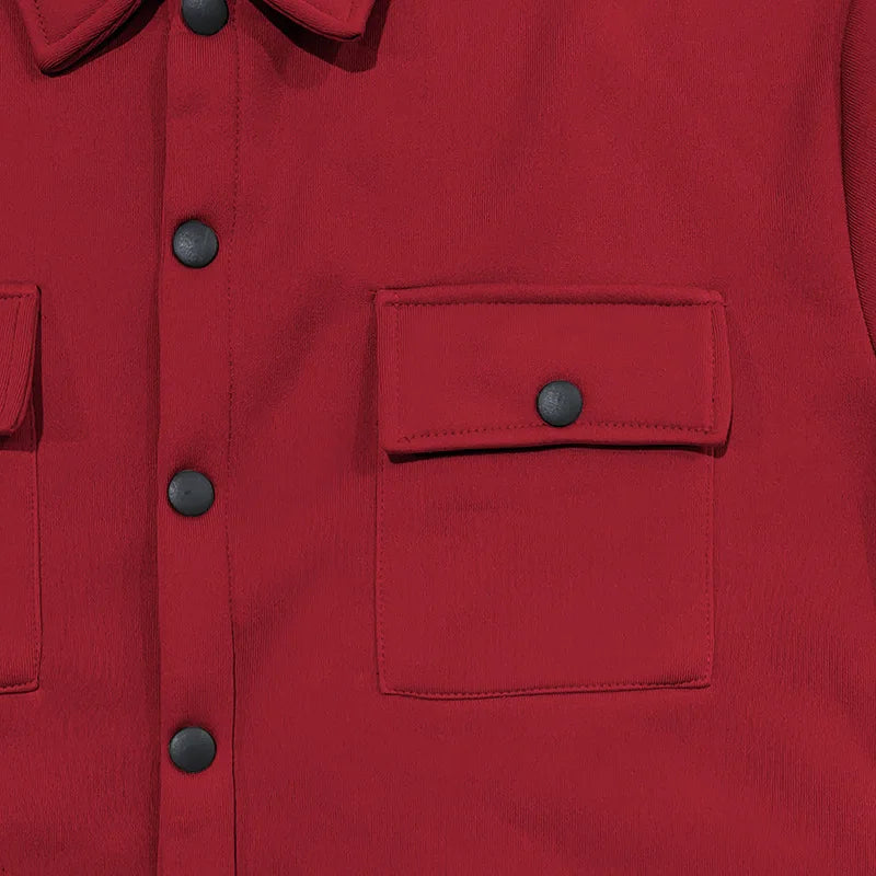 Veste d'hiver en polaire à revers Loom & Soul pour homme – Manteau ajusté à boutonnage simple