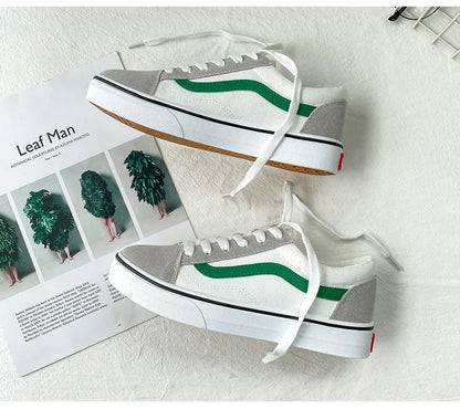 Zapatillas de lona a cuadros para hombre – Zapatos casuales ligeros con cordones