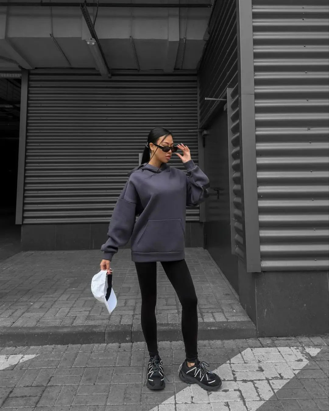 Sudadera con capucha informal estampada para mujer – Suéter de ajuste holgado para otoño e invierno