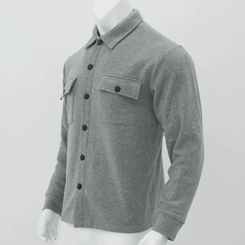 Veste d'hiver en polaire à revers Loom & Soul pour homme – Manteau ajusté à boutonnage simple