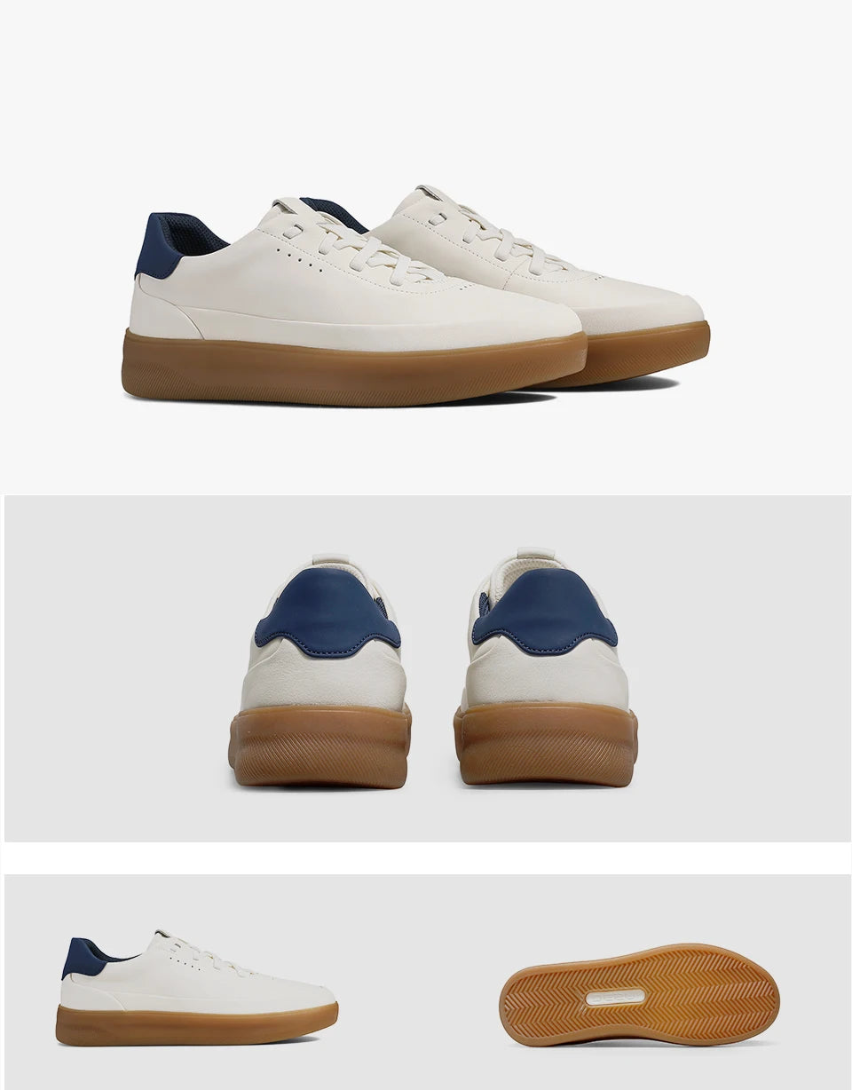 Desai™ DS3097 Zapatos casuales de cuero para hombre – Zapatillas deportivas ligeras y transpirables de suela blanda