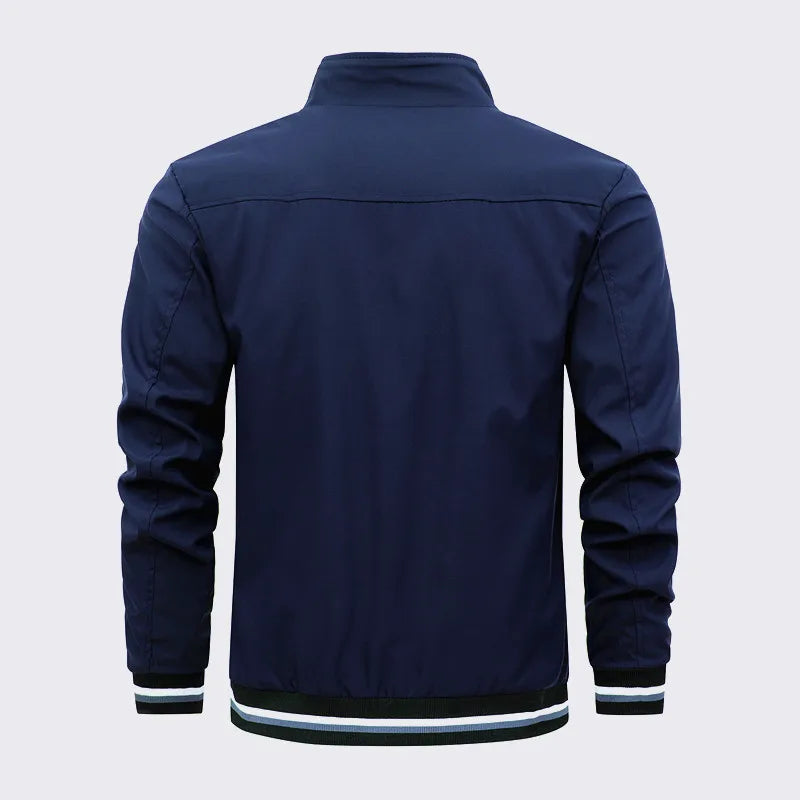 Chaqueta bomber impermeable Loom & Soul para hombre – Abrigo rompevientos con cuello alto