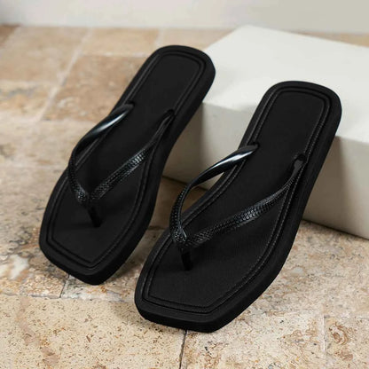 Minimal Square Toe Flip Flops – Lightweight Summer Comfort