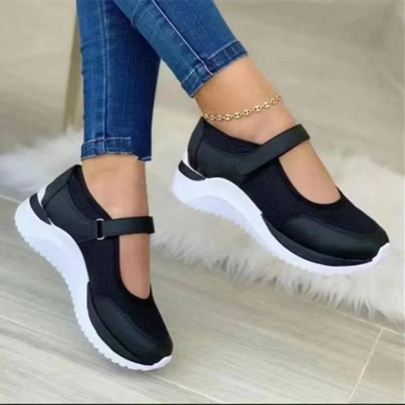 Sandalias CHUJIE™ transpirables para mujer – Zapatos cómodos de malla de aire con cierre de velcro