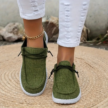 Knut Elgvin™ 2024 Zapatos casuales con cordones para mujer – Zapatillas planas de PU ligeras para el confort diario