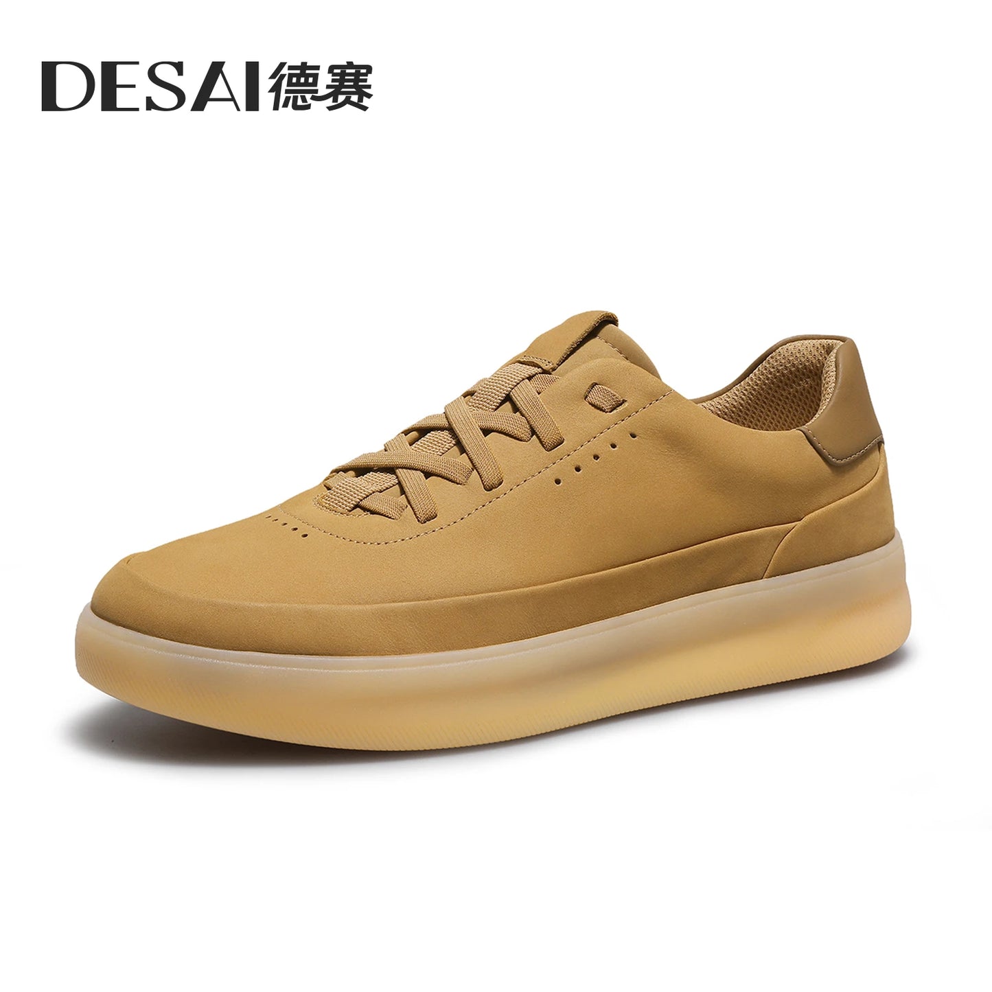 Desai™ DS3097 Zapatos casuales de cuero para hombre – Zapatillas deportivas ligeras y transpirables de suela blanda