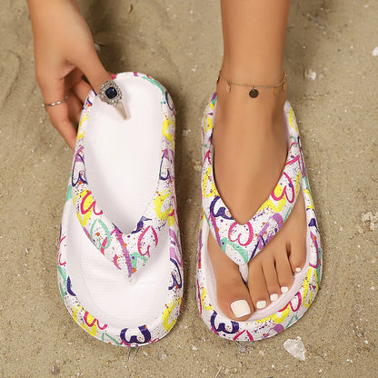 Women’s Leopard Platform Flip Flops – Lightweight Summer Slides