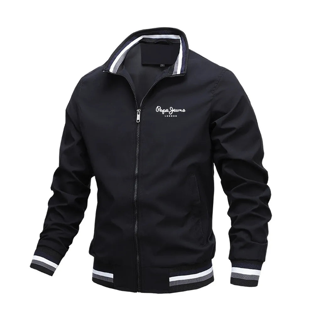 Chaqueta bomber impermeable Loom & Soul para hombre – Abrigo rompevientos con cuello alto