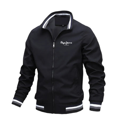 Chaqueta bomber impermeable Loom & Soul para hombre – Abrigo rompevientos con cuello alto