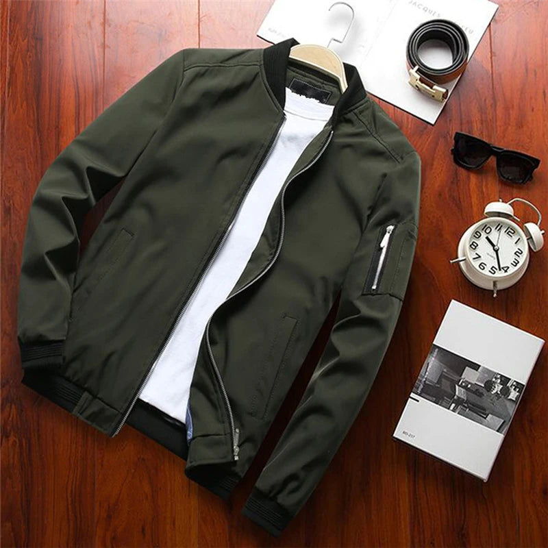 Chaqueta Bomber Slim Fit para Hombre Loom & Soul – Cortavientos Ligero Tipo Béisbol