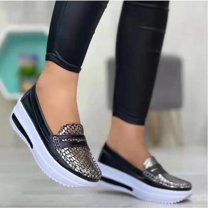 Mocasines de plataforma sin cordones YEAE™ para mujer – Zapatillas deportivas informales ligeras con cuña