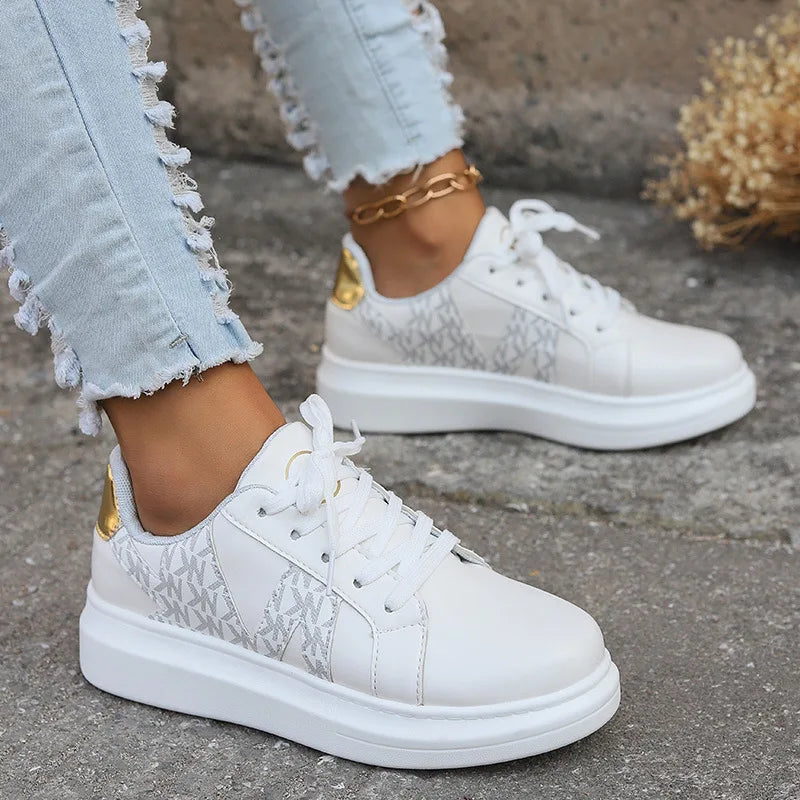 Baskets compensées Loom & Soul pour femme – Chaussures vulcanisées décontractées à bout rond