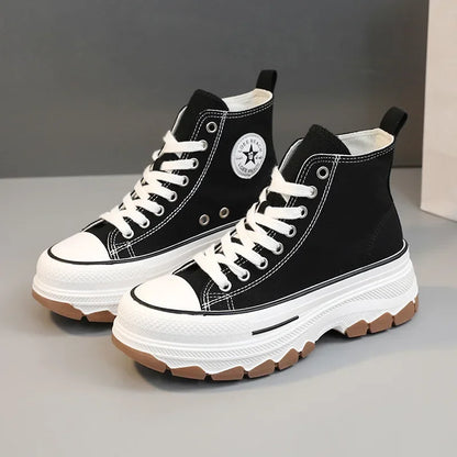 Zapatillas altas de lona para mujer Loom & Soul – Estilo vulcanizado con plataforma