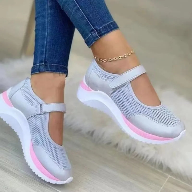 Sandalias CHUJIE™ transpirables para mujer – Zapatos cómodos de malla de aire con cierre de velcro