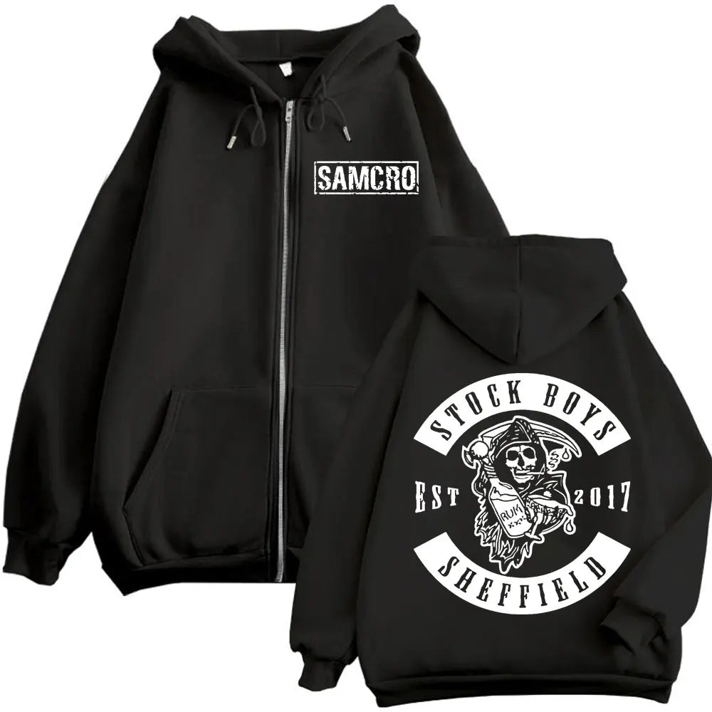 Anime Graphic Zip Hoodie – Oversized Fleece Streetwear for Men & Women