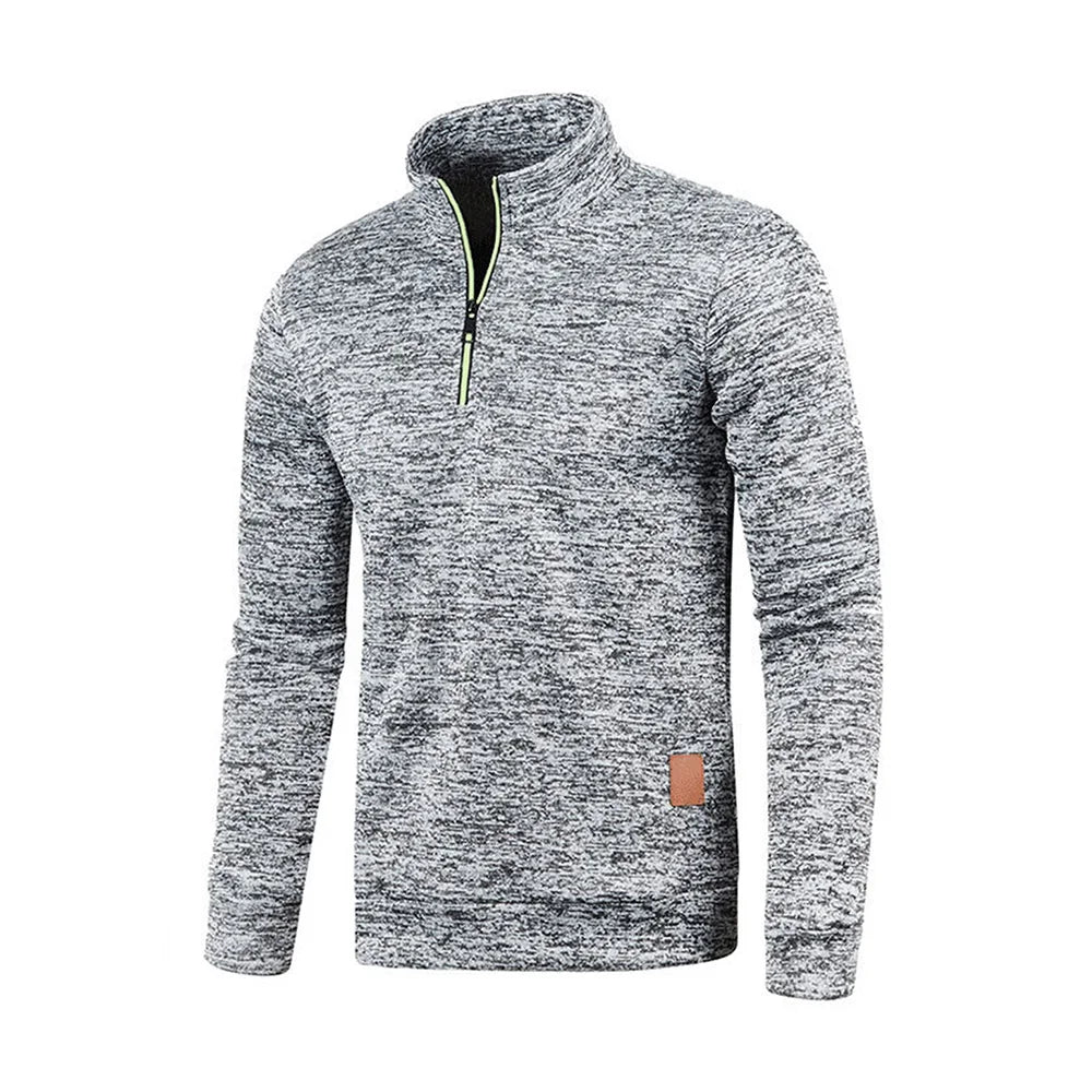 Sudadera con capucha y cremallera de cuello alto para hombre WHWR – Sudadera informal de primavera y otoño