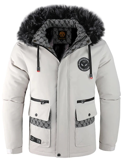 Veste à capuche en coton Loom & Soul pour homme – Manteau d'hiver rembourré chaud et coupe-vent