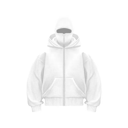 Sudadera con capucha y cremallera de otoño-invierno para hombre – Chaqueta casual cálida de estilo urbano