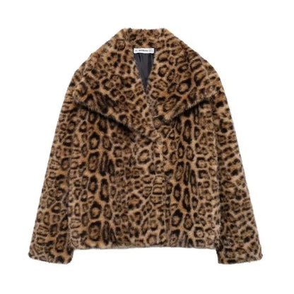 HH LuxeFur™ Chaqueta con solapa de piel sintética – Elegancia y calidez para otoño e invierno de 2025