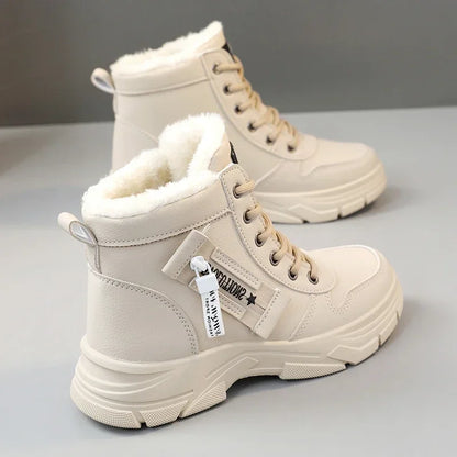 Loom & Soul Designer Women’s Plush Sneakers – Warm Winter High-Top Shoes