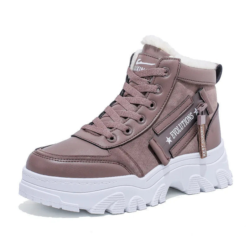 Loom & Soul Women’s Warm Winter Boots – British Style Thick-Soled Ankle Boot