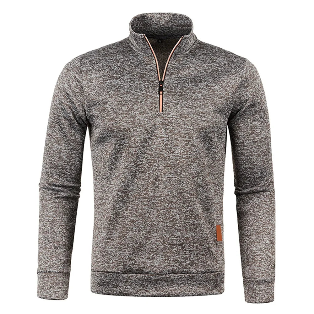 Sudadera con capucha y cremallera de cuello alto para hombre WHWR – Sudadera informal de primavera y otoño