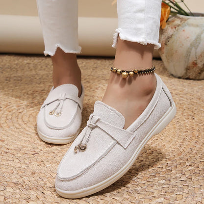 Mocasines de algodón sin cordones para mujer – Zapatos planos informales ligeros para uso diario