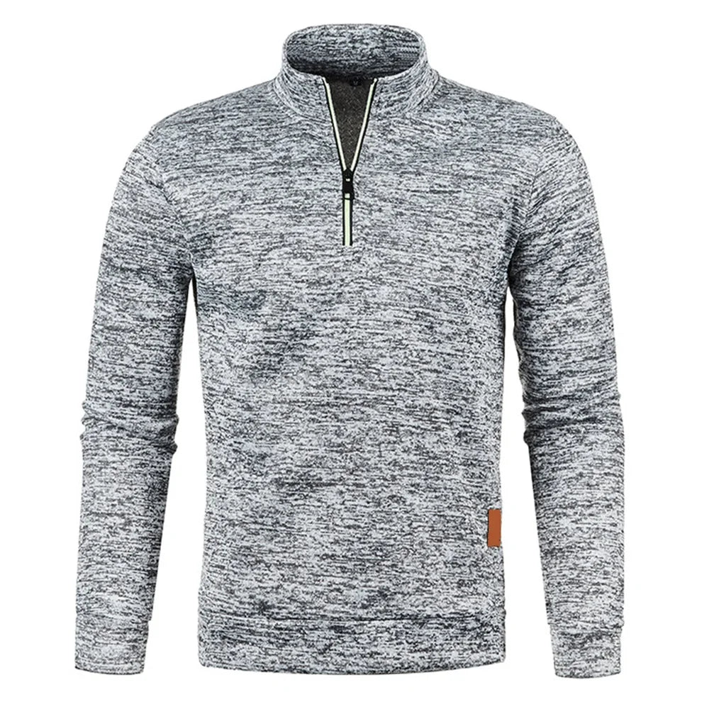 Sudadera con capucha y cremallera de cuello alto para hombre WHWR – Sudadera informal de primavera y otoño