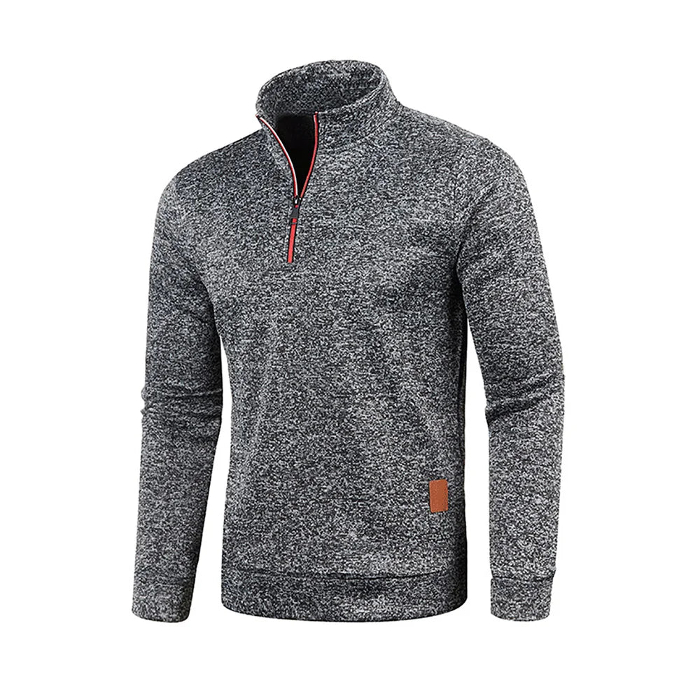Sudadera con capucha y cremallera de cuello alto para hombre WHWR – Sudadera informal de primavera y otoño