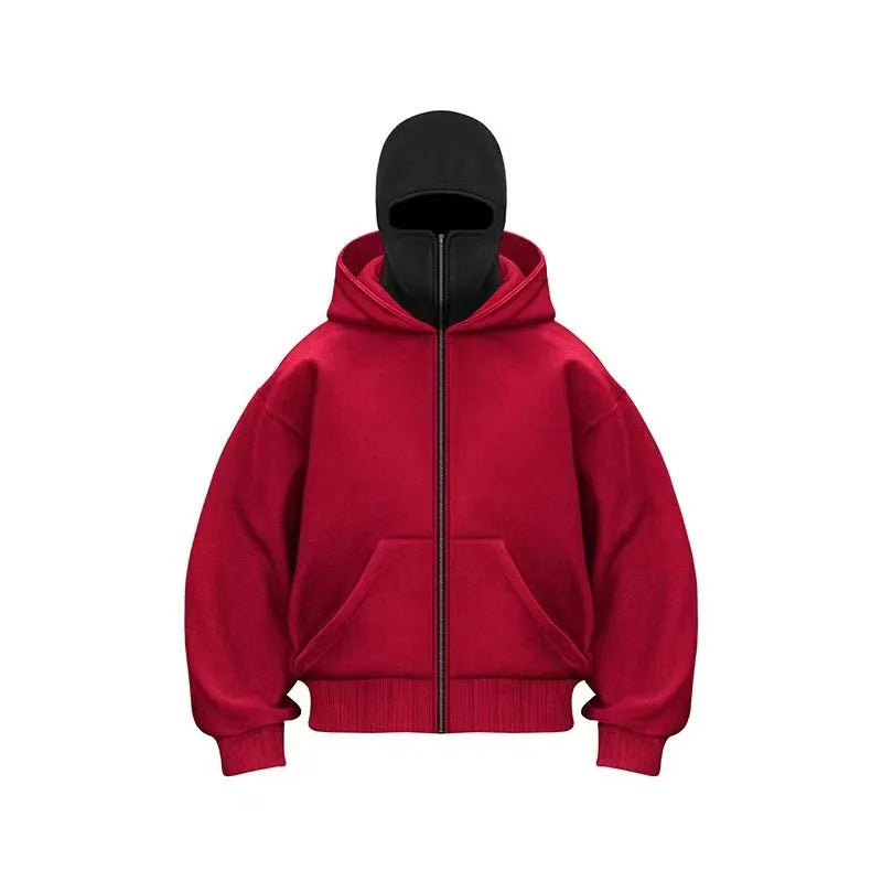 Sudadera con capucha y cremallera de otoño-invierno para hombre – Chaqueta casual cálida de estilo urbano